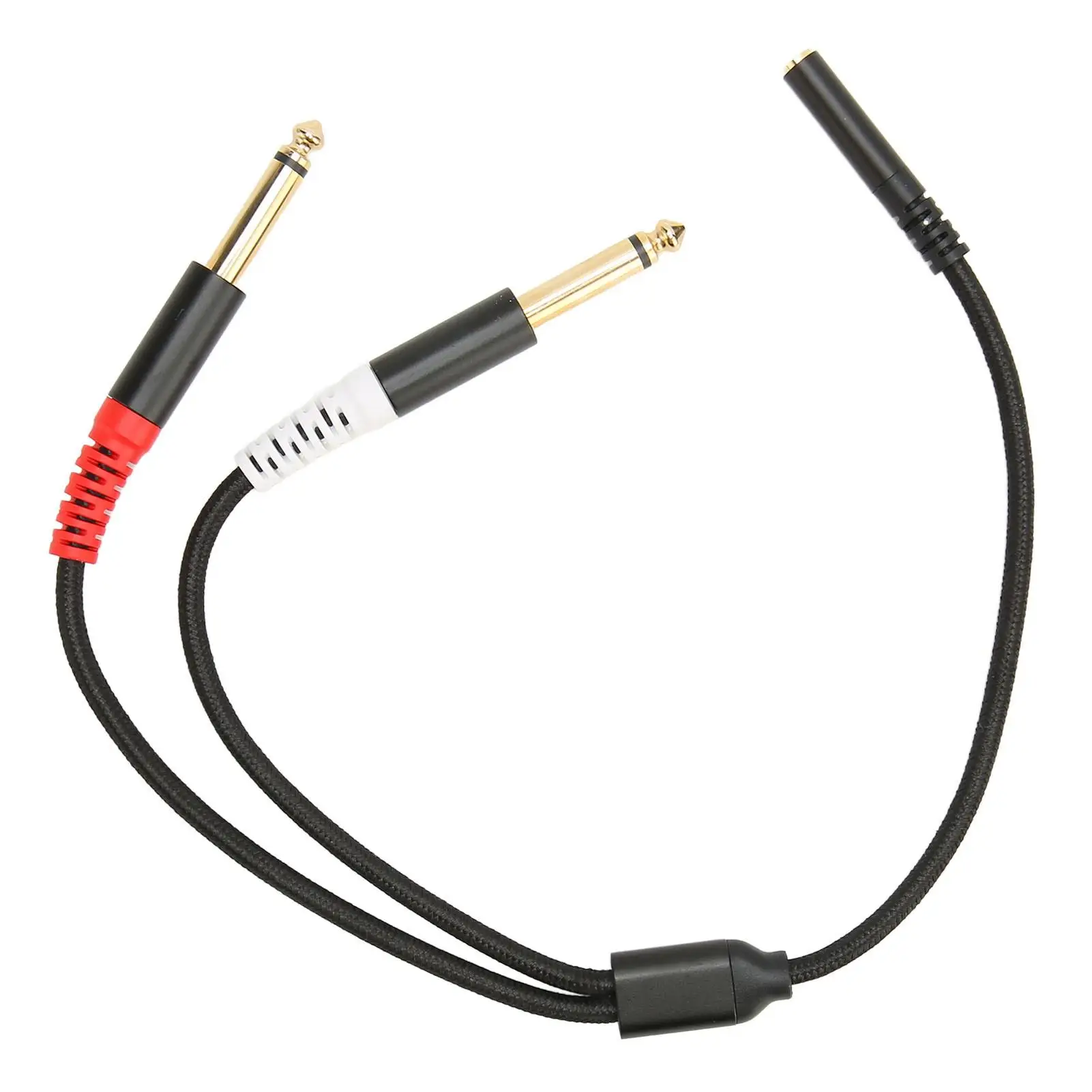 3.5mm Dual 1/4 Inch Sound Splitter Cable - Male to Female, Bidirectional Audio Adapter, Aluminum Alloy Housing