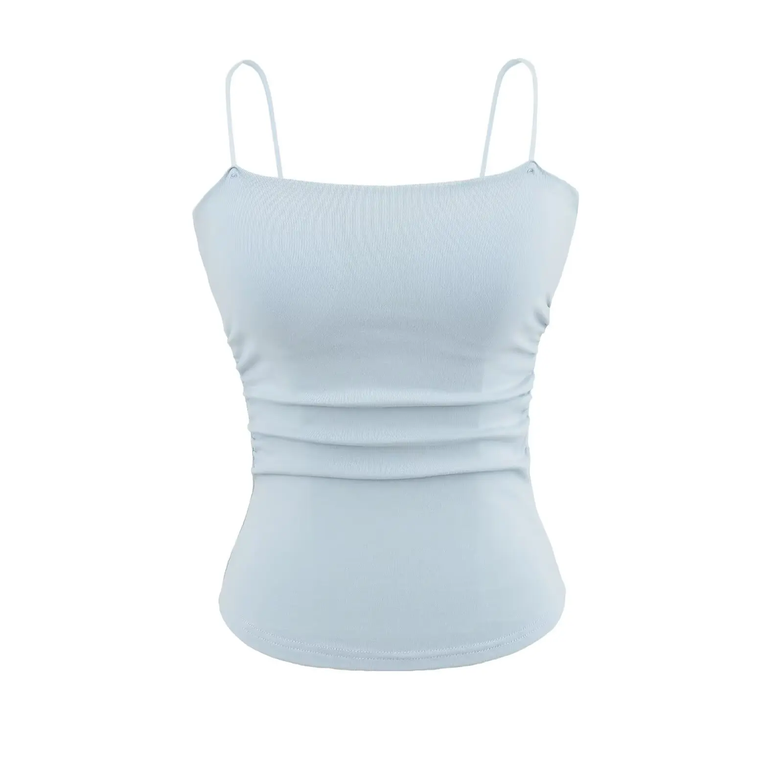 

Slim Fit Strap Vest Women Summer Pleated Waist Cinching Sexy Bal Inner Wear Street Sle ort Length Color