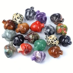 10pcs/random Color Natural Gem Stone, Quartz Crystal Hazelnut Crystal Carved Pine Cones Nuts Acorn Party Ornament Collection