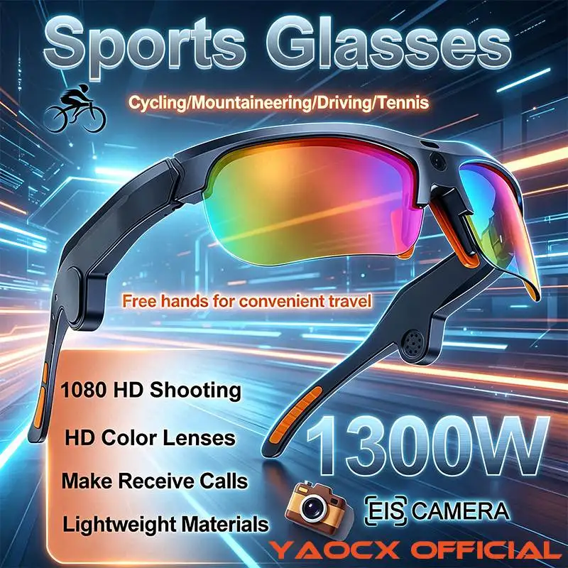 

2026 New Smart Sports Glasses 1300W HD Photo Recording AI Recognition AI Translation Lightweight Material HD Lens Sports Glasses