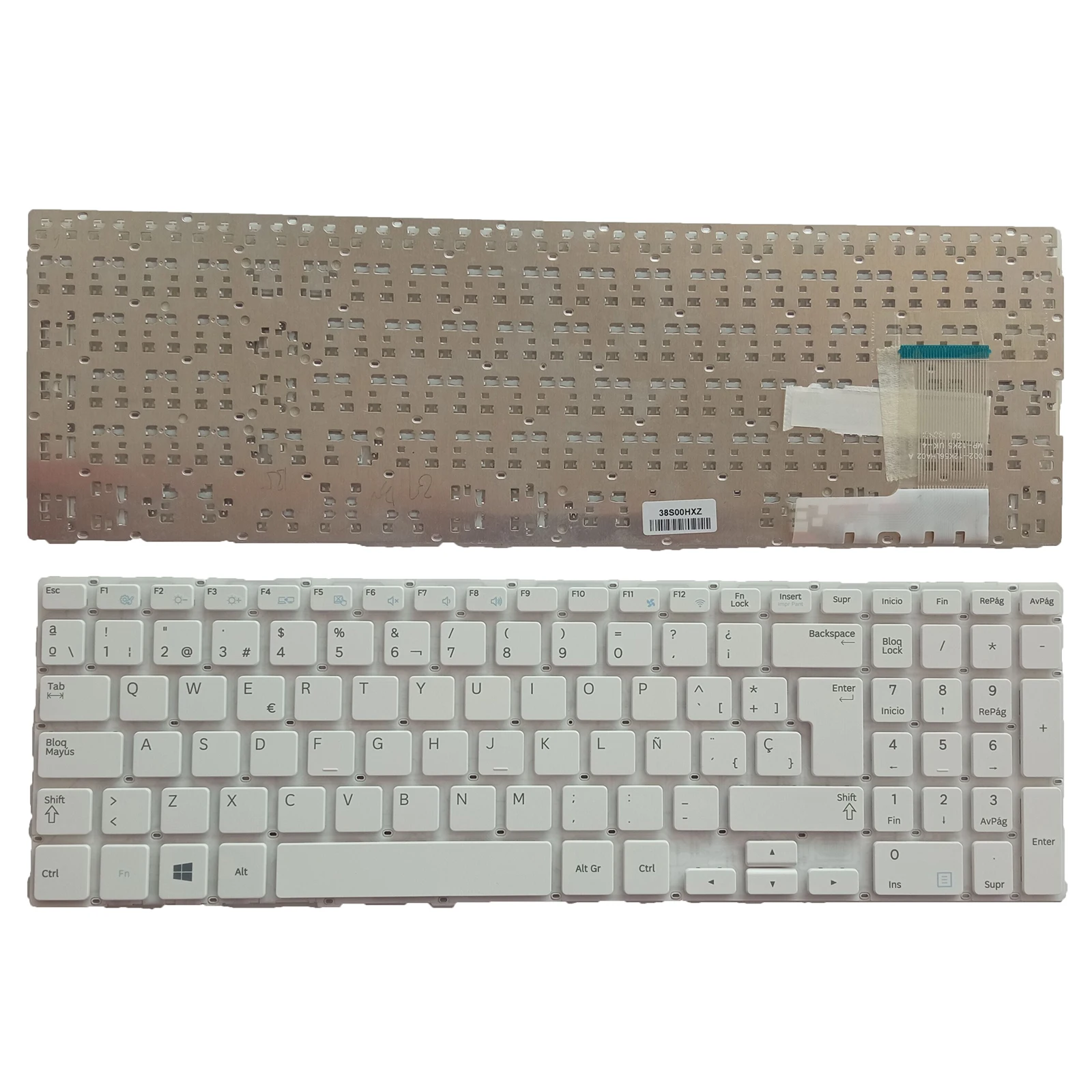 Teclado branco para Samsung, sem moldura, 370R5E, 510R5E, 450R5E, 450R5V, 470R5E, Novo