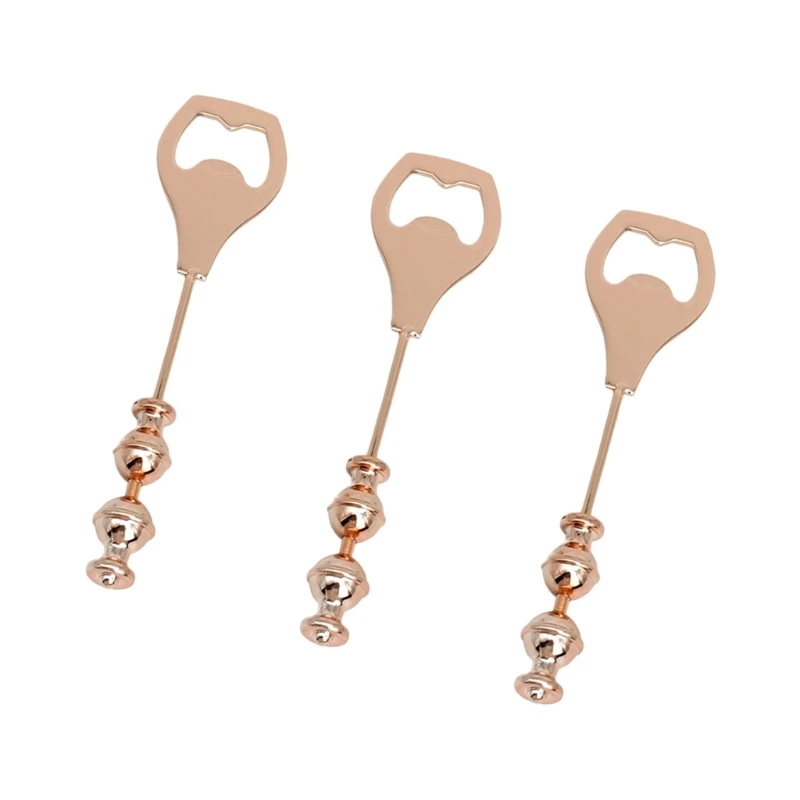 12PD DIY Decorative Beaded Stainless Steel Bendable Bottle Opener Portable for Party