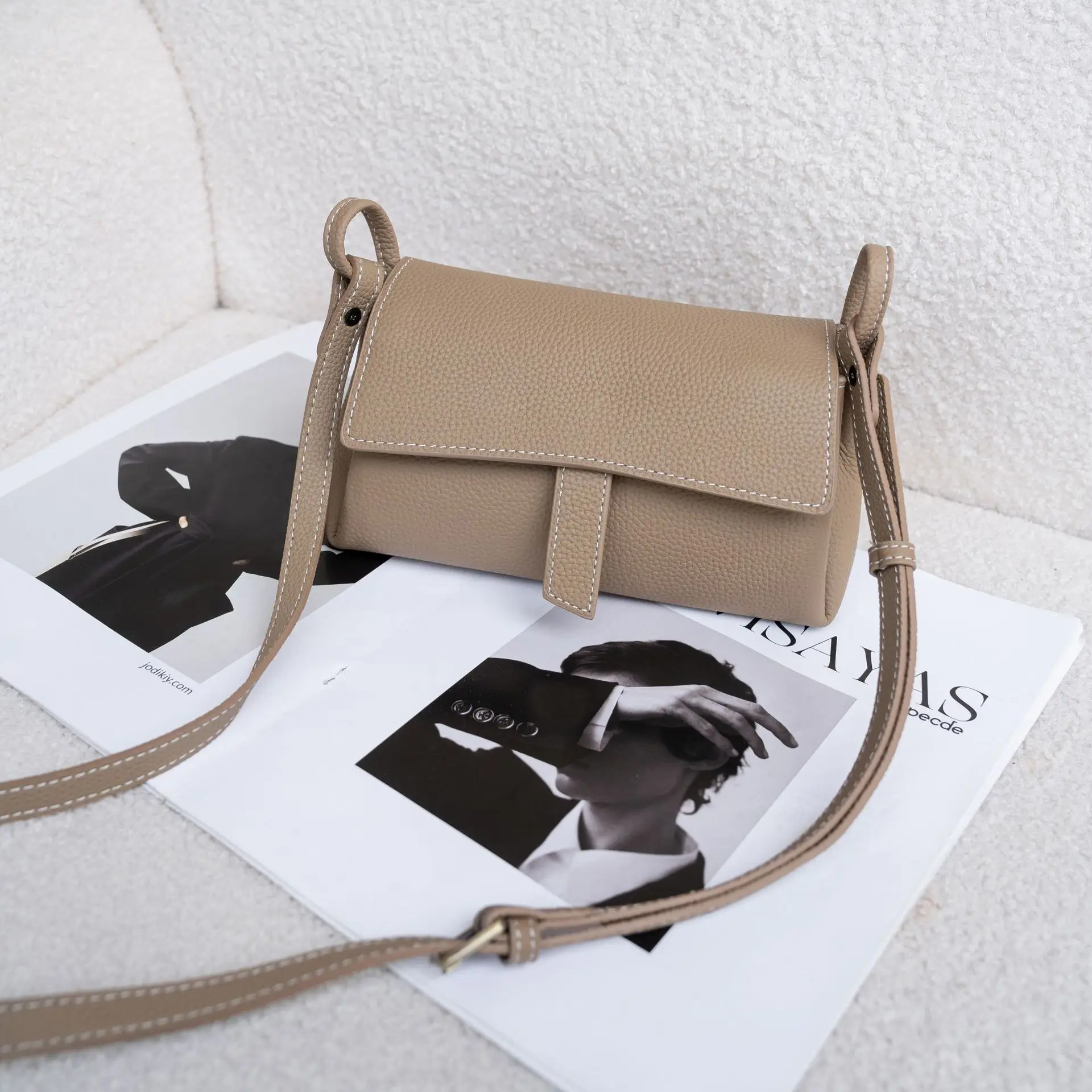 Women's Genuine Leather Casual Handbag, Lady Underarm Bag Fashionable Elegant Women's Shoulder Crossbody Bag Multi Compartment