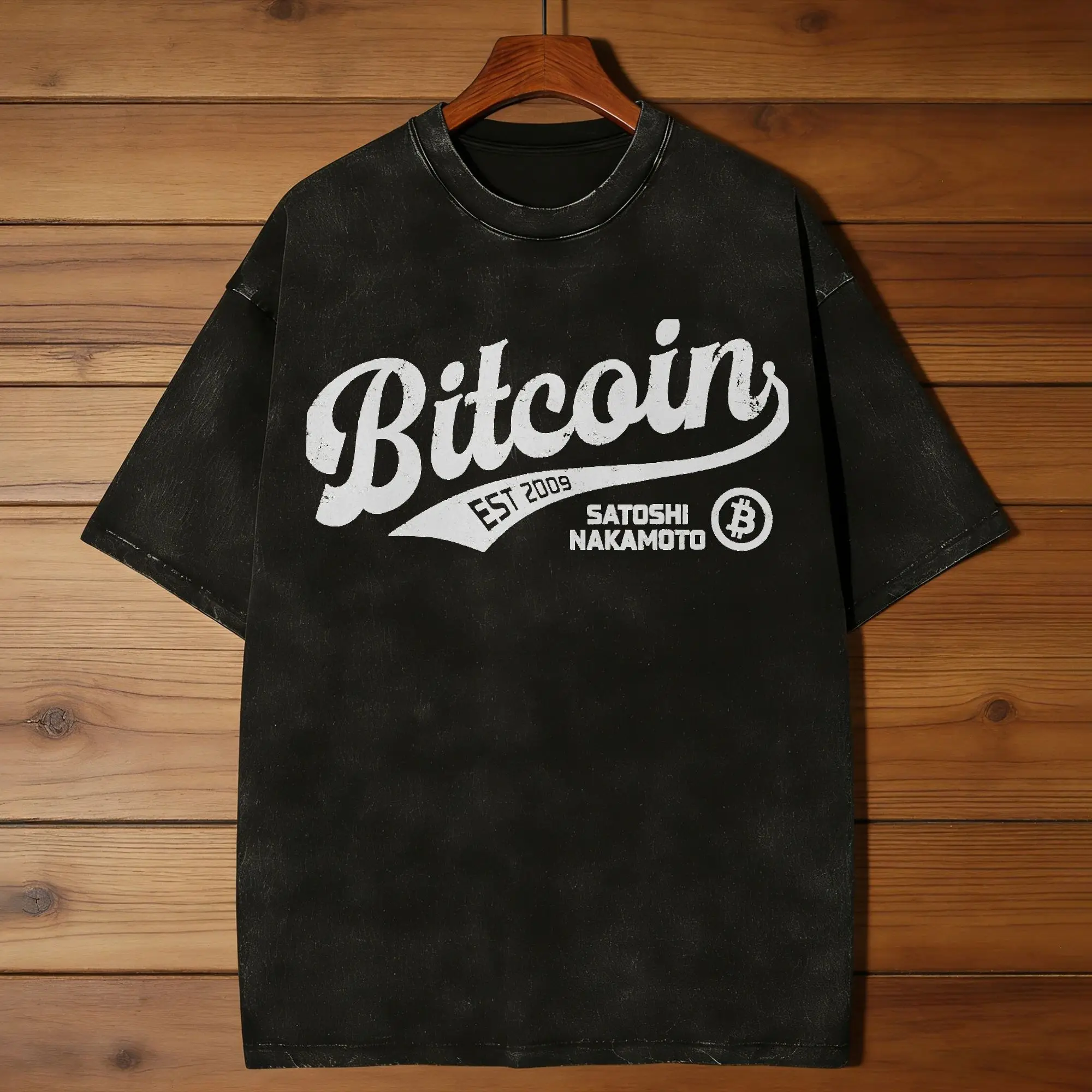Bitcoin Logo BTC Crypto Currency T Shirt  Harajuku T Shirts Short Sleeve Street Style Tshirt Casual O-Neck Big Size Clothes