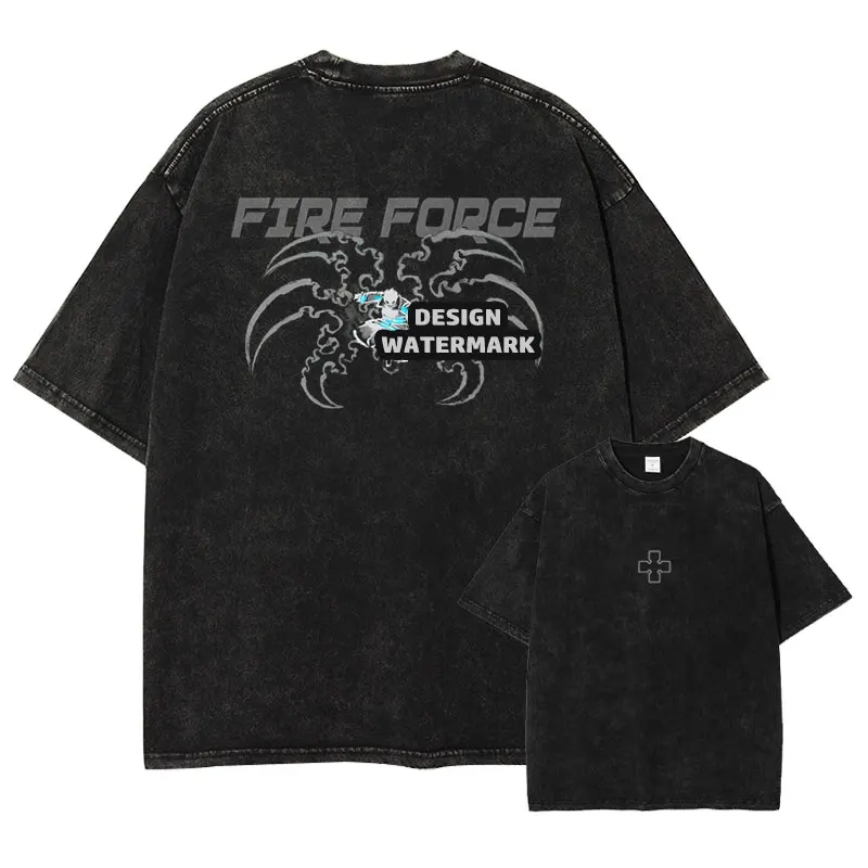 

Футболки с изображением аниме F-Fire F-Force, винтажная потертая футболка Shinmon Benimaru, топы с мангой Shinra, футболки с ирисом, 100% хлопок