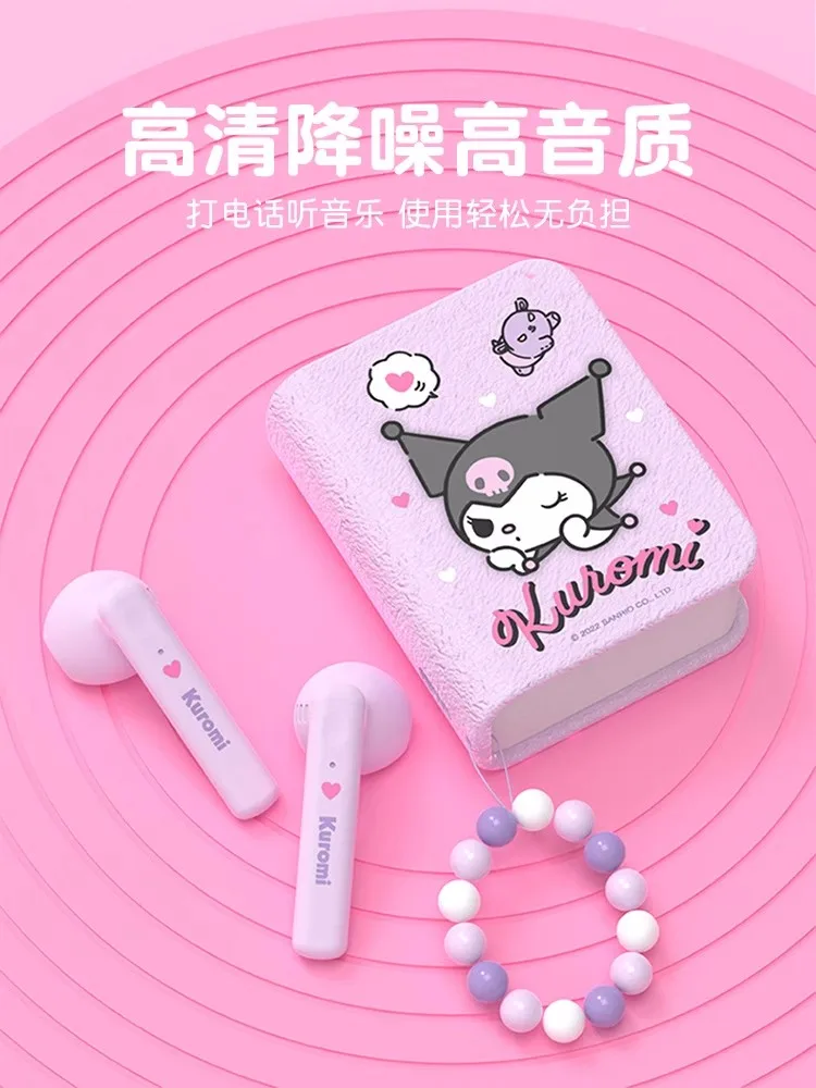 Genuine Sanrio Cartoon Bluetooth Earphones Cinnamoroll Mymelody Kuromi Pochacco Sports Long Range Earphones Women Girl Gift Toy