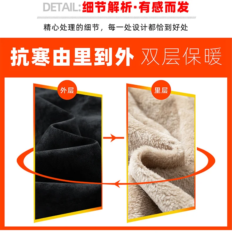 Men Casual Winter Faux Suede Bomber Jacket Stand Collar Parkas Motorcycle Coa Zip Up Warm Thickened Outerwear Fashion 28518