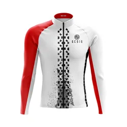 GCBIG-Cycling Long Sleeve Jacket for Men, Thermal Fleece Jerseys, Road Bike Jacket, Motorcyclist Warm Clothing, Winter