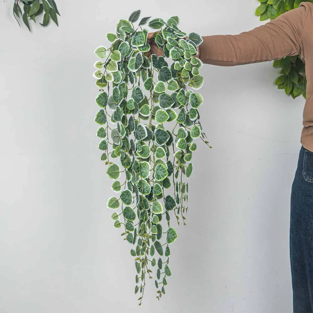 60–80 cm künstliche hängende Ranken, tropische Eukalyptuspflanzen, Kunststoff, Geldblatt, Wandbehang, Rattan für Hochzeit, Haus, Garten, Dekoration – Detail 6