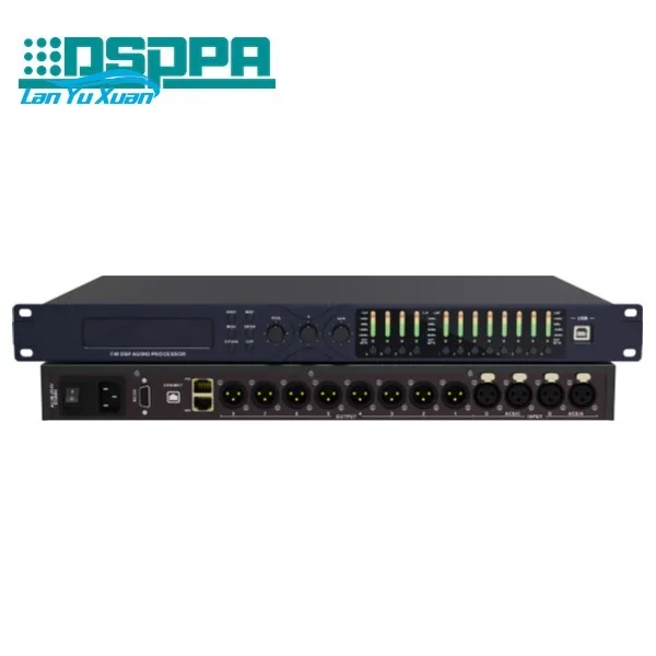 4 Input & 8 Output Professional Audio Processor DP408P with ADI SHARC DSP 24-bit 96KHz AD/DA Low Latency