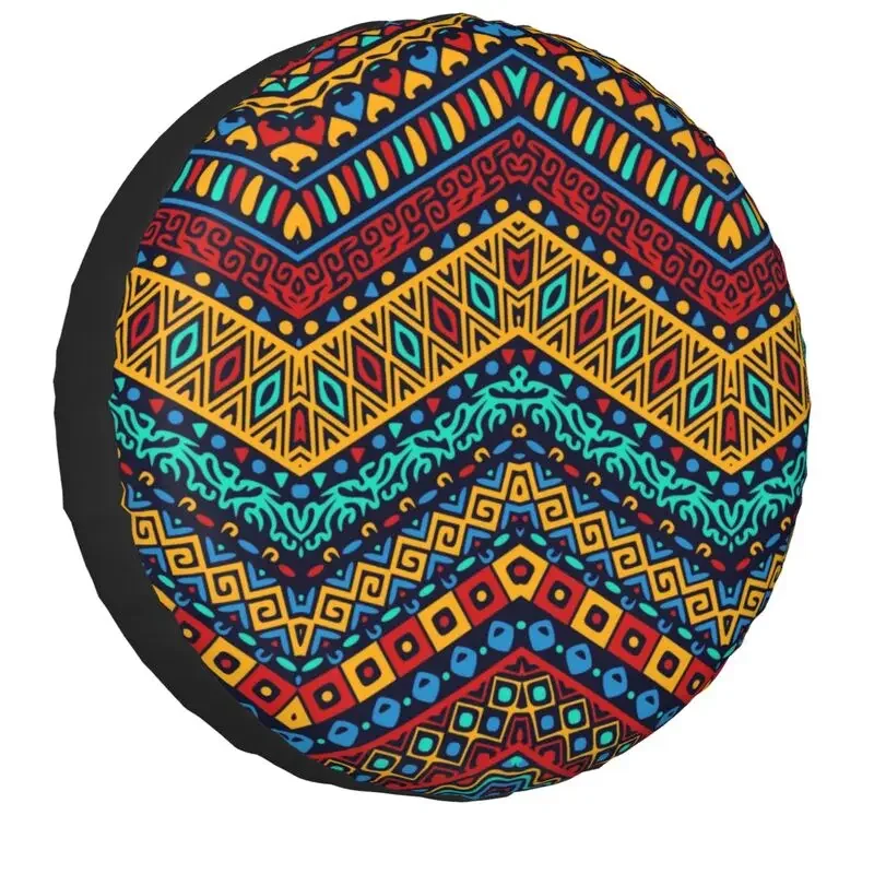 Colorful Africa Ankara Print Spare Wheel Cover for Suzuki Mitsubish 4x4 SUV African Tribal Tire Protector 14