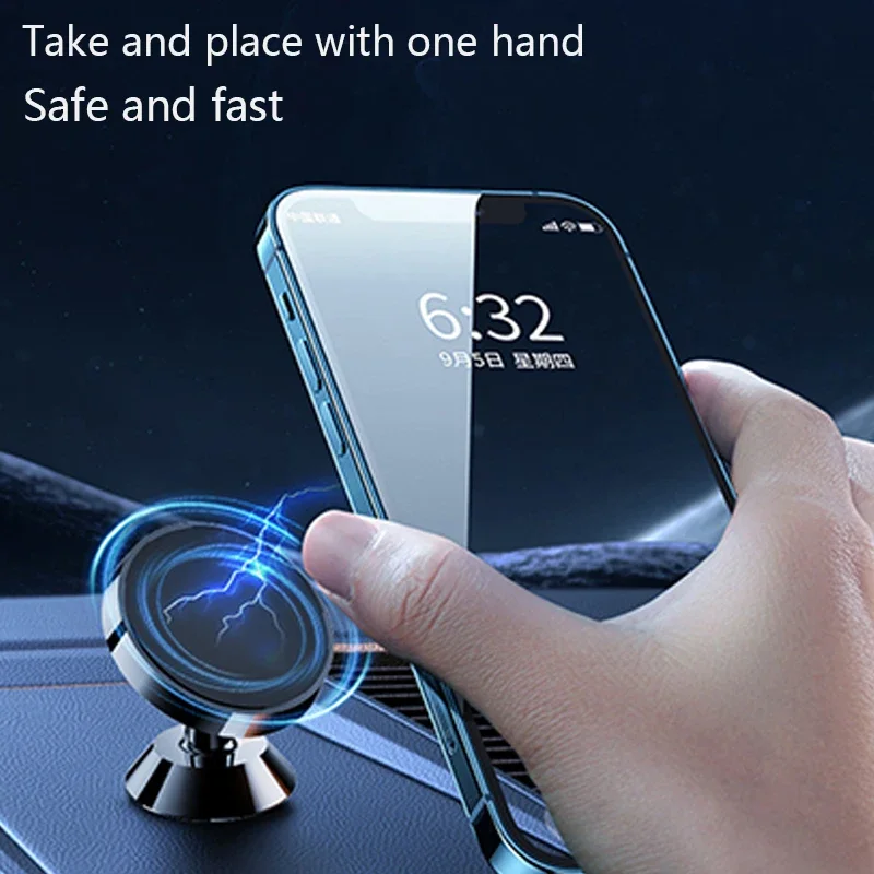 Magnetic Car Phone Holder Mobile Cell Phone Holder Stand Magnet Mount Bracket In Car For iPhone 16 15 13 12 Samsung Redmi Xiaomi