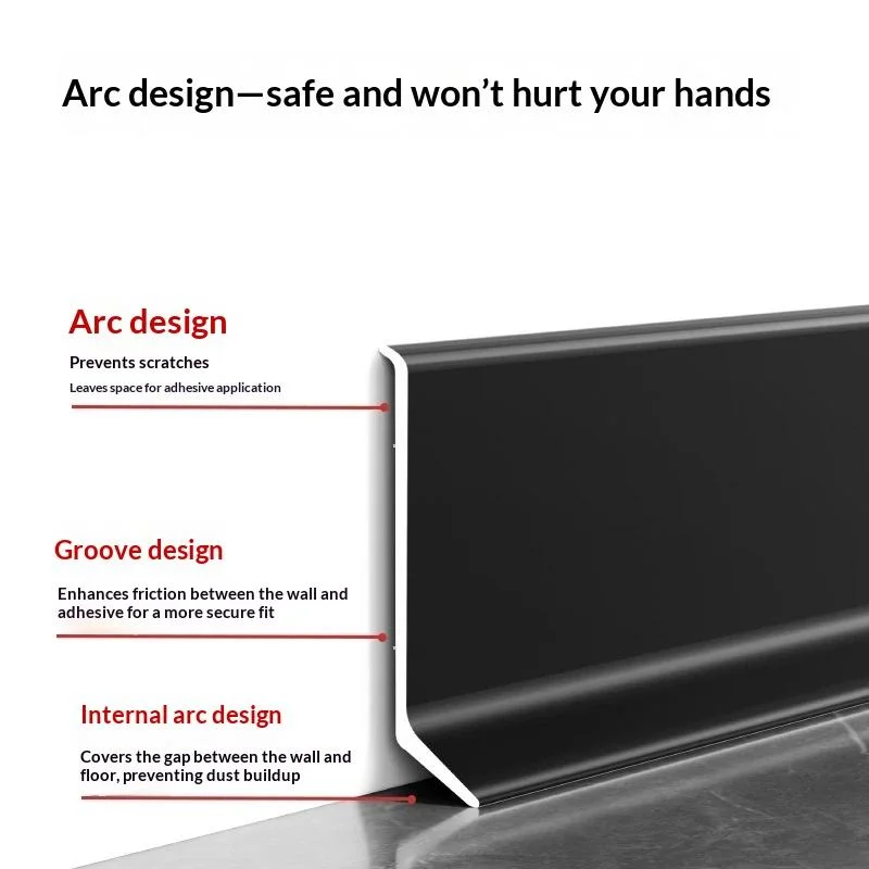 AnswerSelf Adhesive Peel And Stick Baseboard Multi Height Options For Home Wall Floor Decoration Renovation