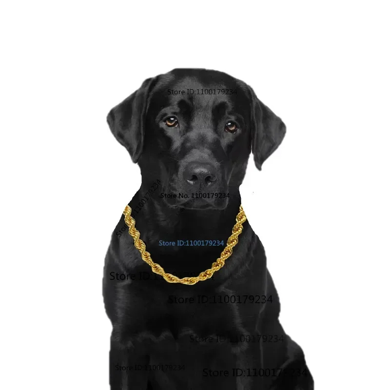 7/8/10mm Dog Collars Twisted Chain Gold Silver Color Basic Chains Puppy Pet Accessories  Bouledogue Français Harnais