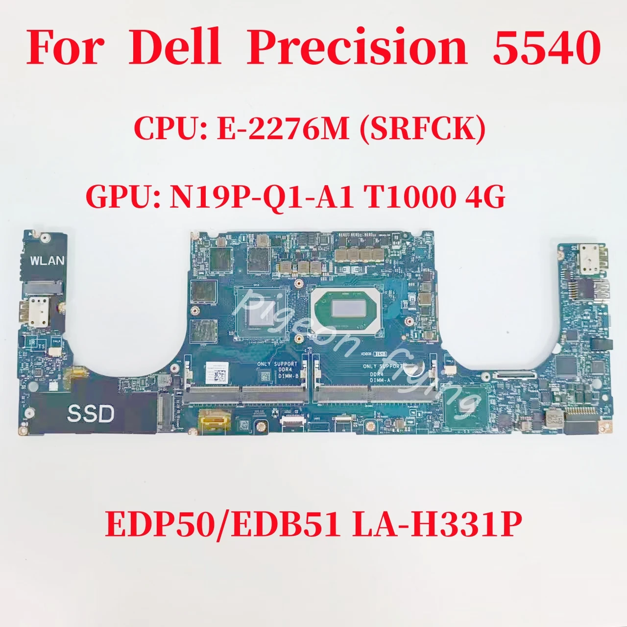 

Семейная материнская плата для Dell Precision 5540, материнская плата для ноутбука, центральный процессор: LA-H331P SRFCK GPU: E-2276M P1000, 4G, N19P-Q1-A1 0KN98V, KN98V