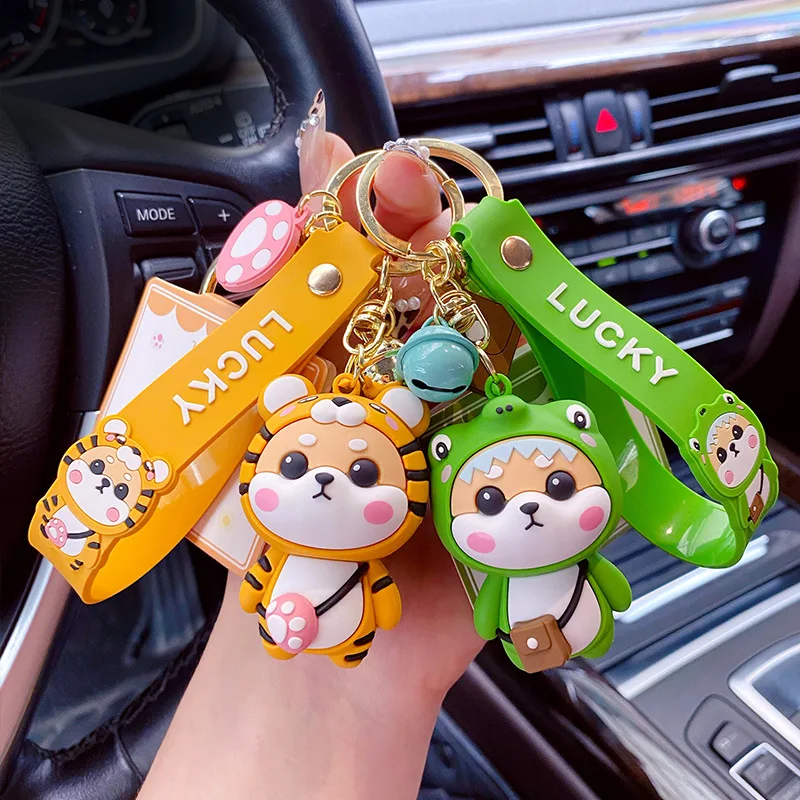 Cartoon Genuine Various Shapes Shiba Inu Keychain Car Key Chain Cute Doll Keyrings Bag Pendant Key Ring Gifts for Boys and Girls