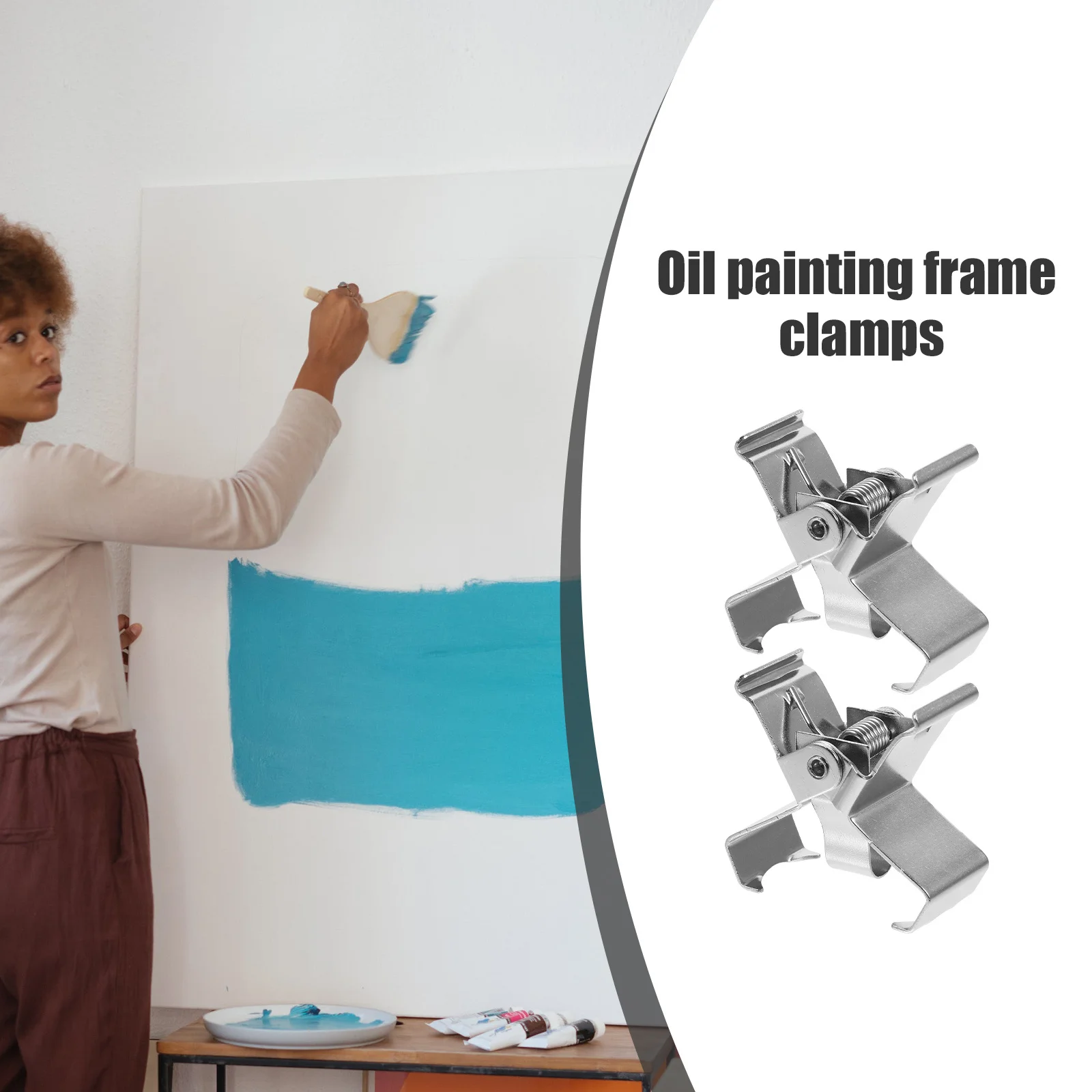 

2Pcs Stainless Steel Oil Painting Clips Metal Wet Canvas Clamps for Painting Frame Holder Efficient Art Tool Wet Canvas Clips
