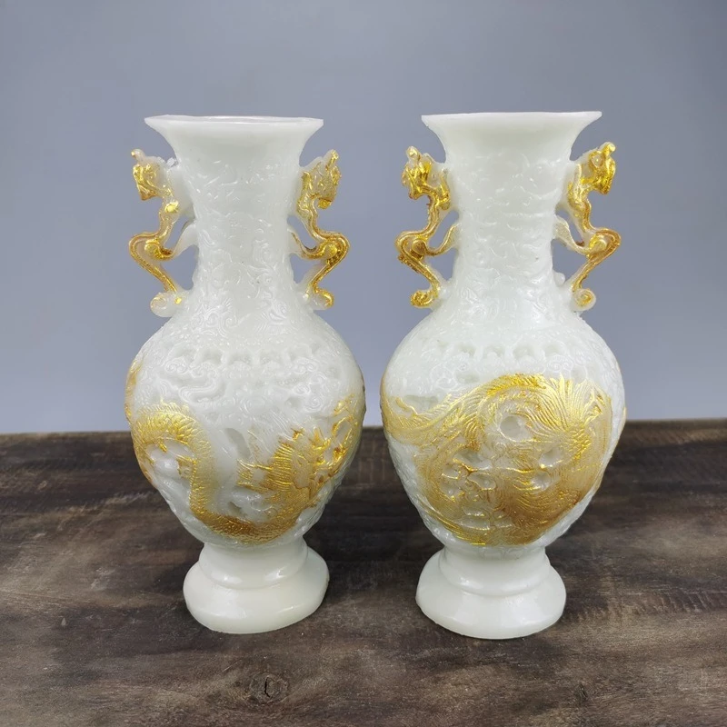 

Luminous dragon and phoenix vase, living room decoration ornament