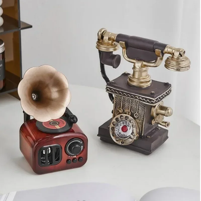 Vintage Gramophone Music Box Miniature Classical Phonograph Instruments Plastic Musical Boxes Home Decorations Desk Ornaments