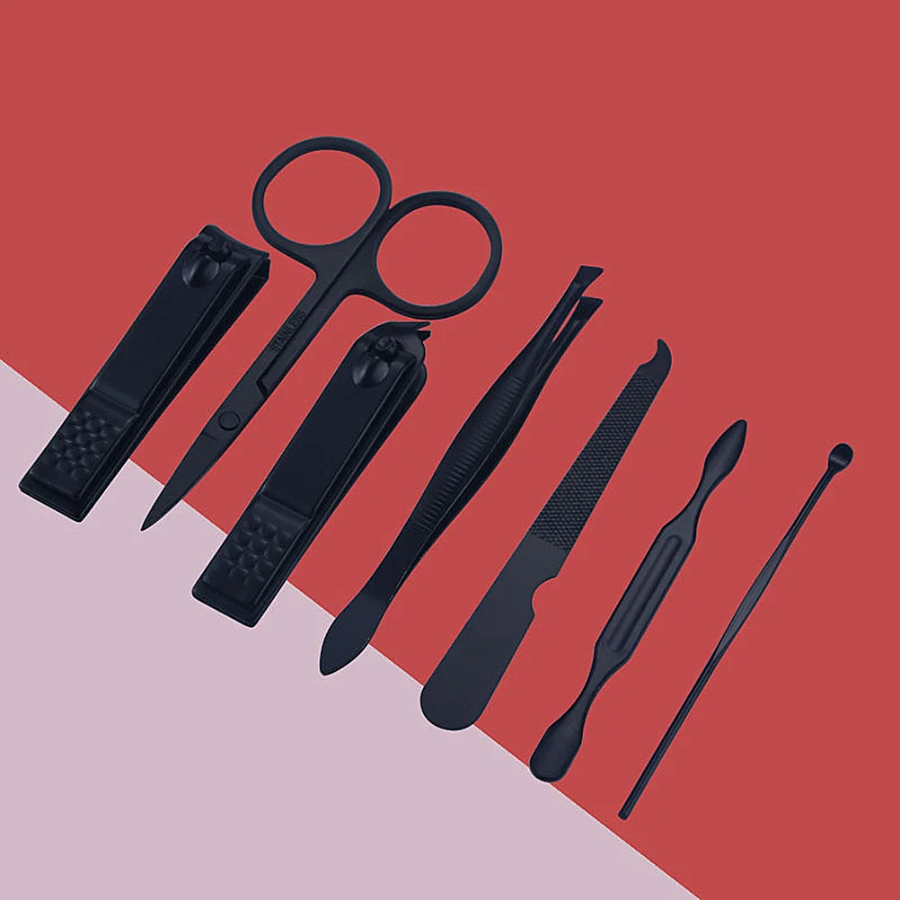 

7pcs Stainless Steel Nail Clippers Set Durable Manicure Tool Kit For Trimming Filing Portable Nail Scissors Trimmer Care Kit