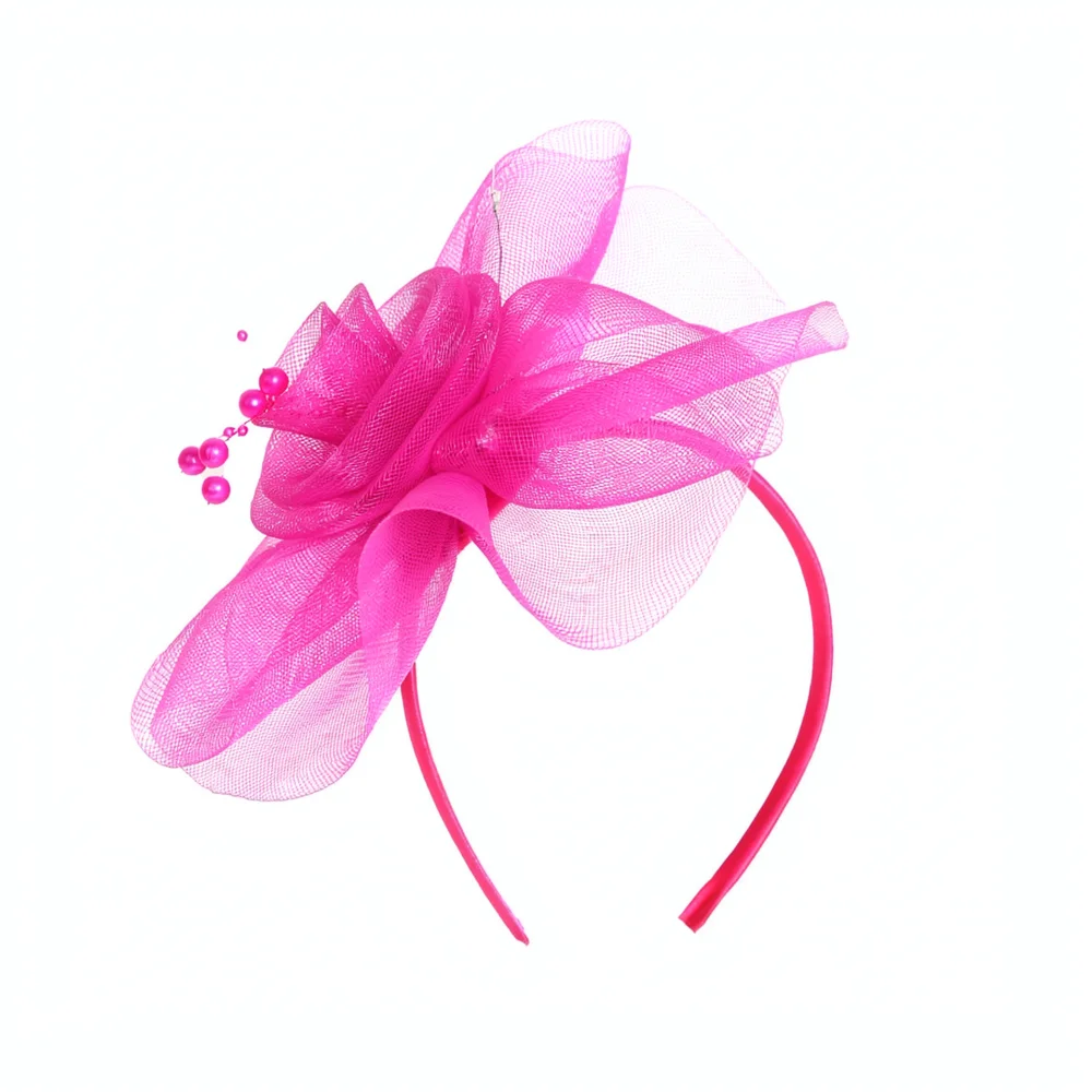 Wedding Feather Veil Headpiece Retro Mesh Flower Fascinator Accessories For Bride Elegant Formal Party Evening Headwear