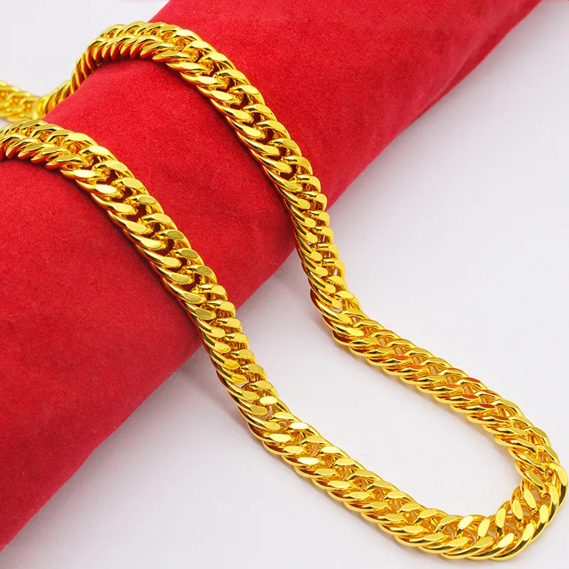 

24K Gold 9mm Bold Necklace 60cm Men AU999 - Premium, 60cm fit, suits business & casual styles