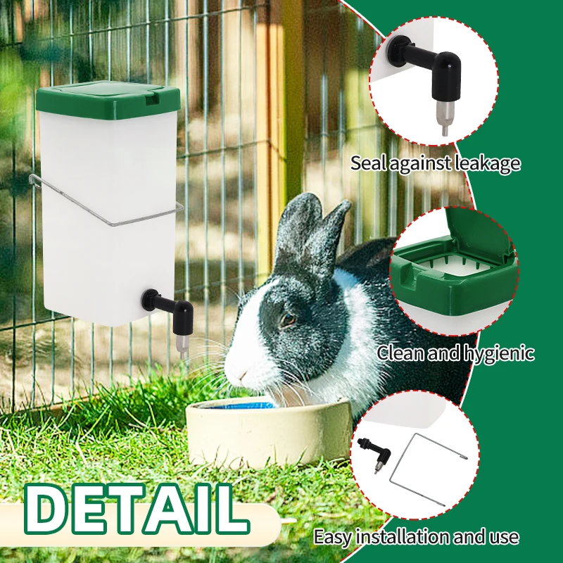 ขวดน้ำกระต่าย 500 มล./1000 มล. ไม่หกเลอะเทอะ ขวดน้ำสำหรับสัตว์เล็ก ขวดนมแบบจุกนมสำหรับสัตว์ฟันแทะ กระต่าย/เฟอร์เร็ต/แฮมสเตอร์/หนูตะเภา