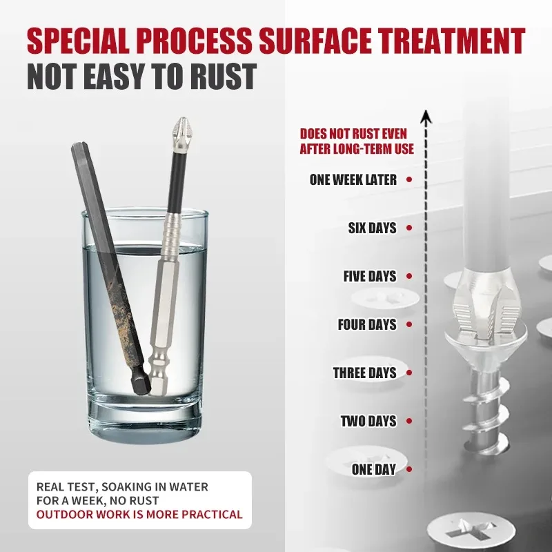 Magnetic Screwdriver Bit Alloy Steel Anti-Slip Long Drill Bits 1/4 Shank PH2 Head Screwdriver Bit Hand Tools 25-150mm