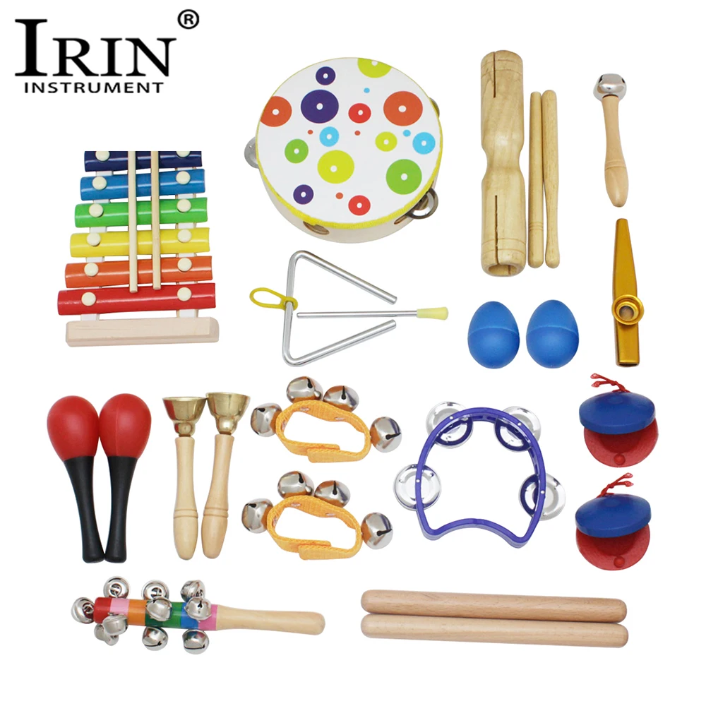 IRIN Orff 19 قطعة مجموعة الأطفال آلة موسيقية مجموعة الطفولة المبكرة التنوير آلة موسيقية Orff 19 قطعة مجموعة