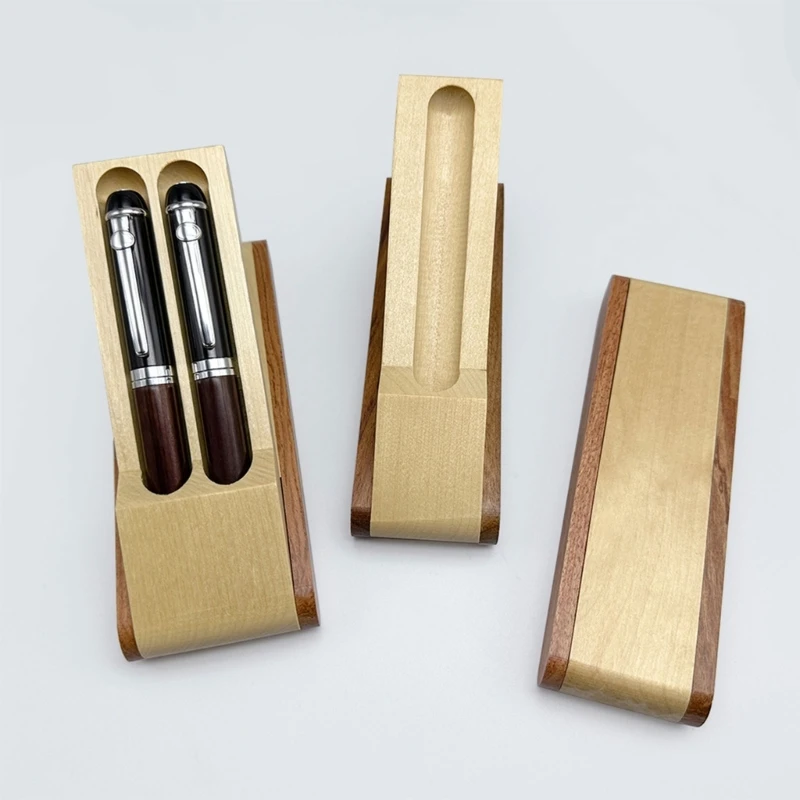 Pen Display Box Wood Pen Display Case Gift Box Fountain Pen Storage Box 1/2 Pencil Organizer Box Pen Collection Box