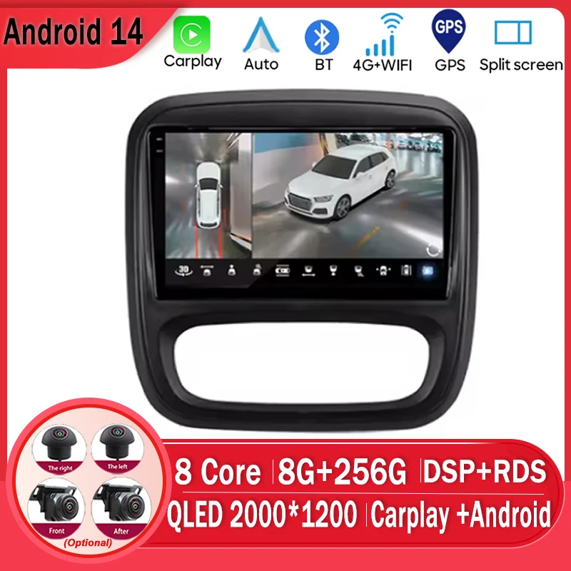 For Renault Trafic 2014 - 2021 For Opel Vivaro 2014 - 2018 For Nissan NV300 Car Radio Multimedia Player Android Auto Navigation