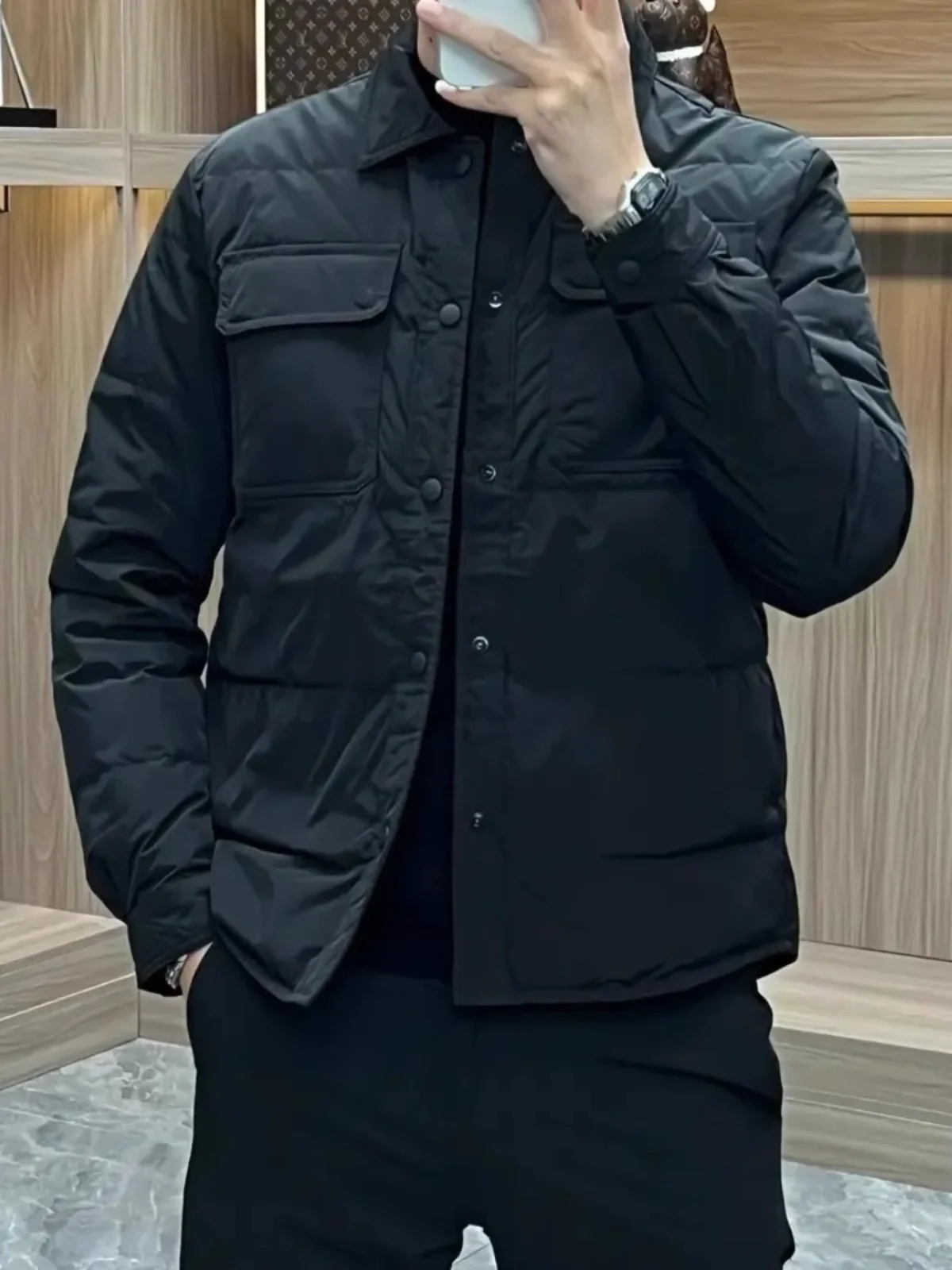 Men's Slim Fit Cotton Jaet Warmth Faionable Zipper Closure Casual Outerwear Lightweight Comfortable Collared Coat