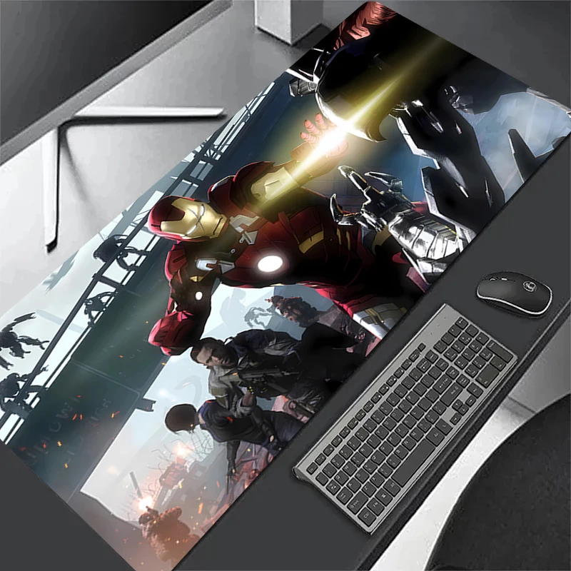 Mouse Pad I-Iron Mans Non-Slip Rubber Edge locking mousepads Game play mats notebook computer M-Marvels Home Decor handsome boy