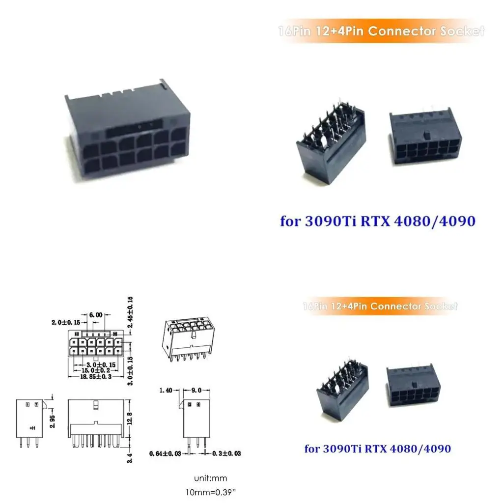 

31BA 16-контактный PCIE5.0 Порт питания видеокарты Разъем питания видеокарты