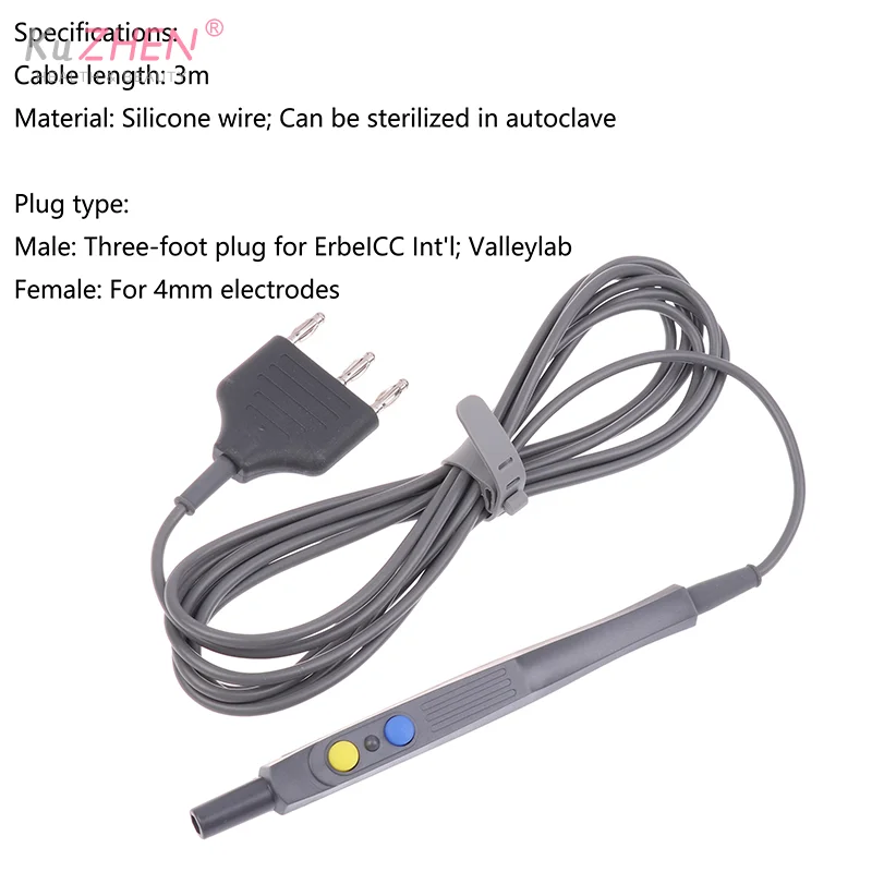 

Многоразовый карандаш для прижигания, 4,0 мм, карандаш ESU с ручным управлением, электрохирургический/карандаш для прижигания, многоразовый электрохирургический карандаш