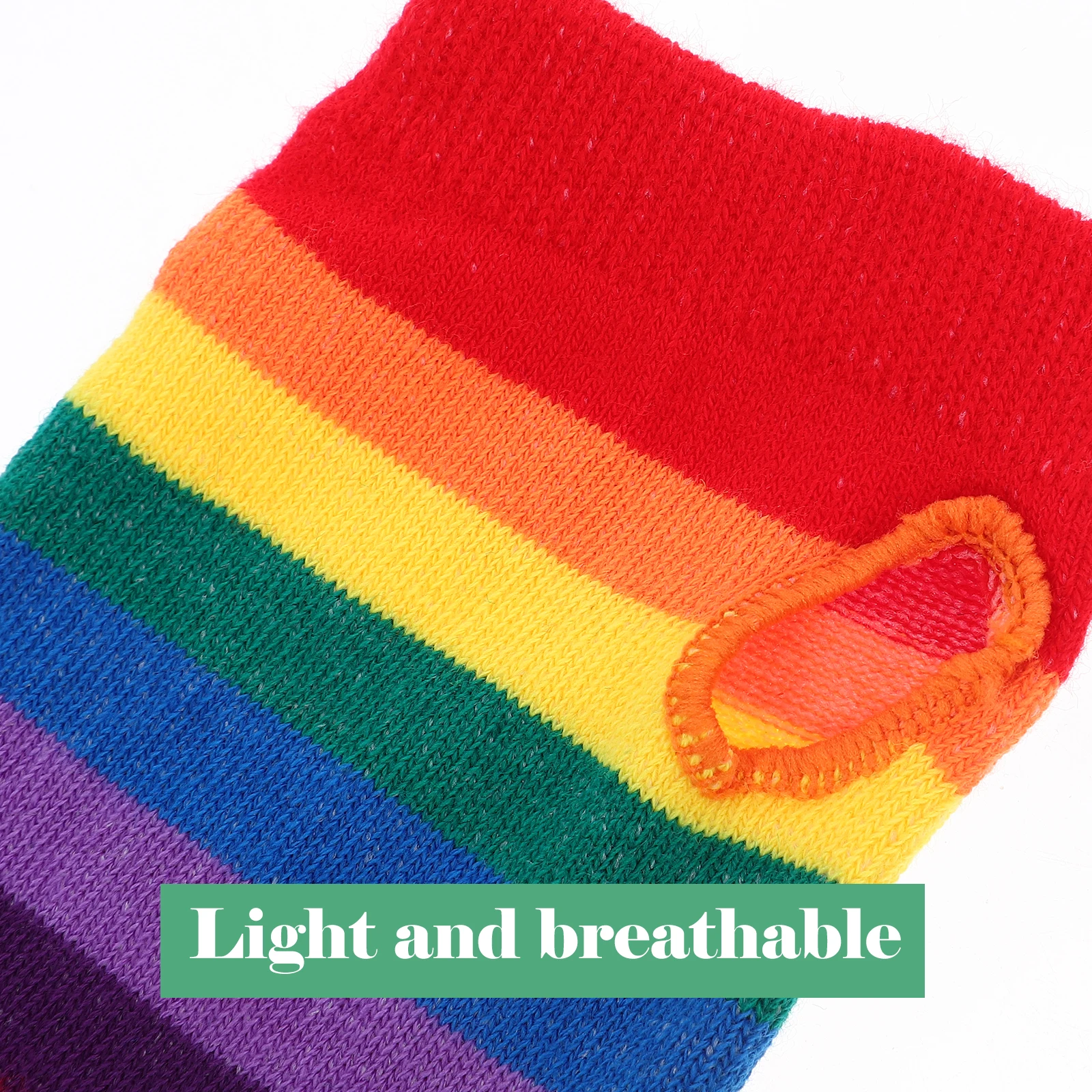 

Long Tube Fingerless Gloves Women White Thermal Stripe Fleece Touch Phone Soft Lightweight Anti S Breathable Rainbow Warmers