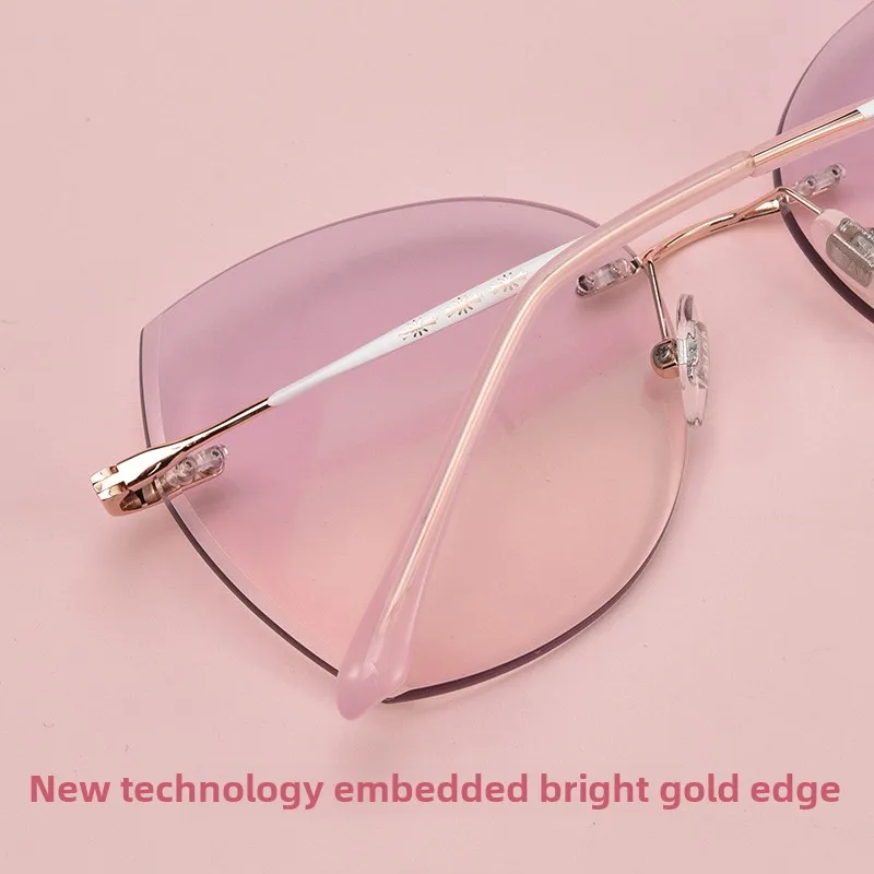 جديد الجمال الماس قطع حافة بدون شفة الترا ضوء مكافحة الضوء الأزرق نظارات قصر النظر مد البصر وصفة طبية النظارات البصرية