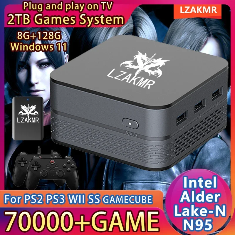 

Unleash the Gaming Power - 70000+ Games Console N95 For PS2 PS3 Wii SS Gamecube Windows 11 2TB System with 8G+128G Game Consoles