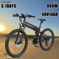 E-Bike 900W Motor 48V14AH Removable Battery Folding Electric Bike 26-Inch Tire Hydraulic Braking Mountain Electric Bicycle