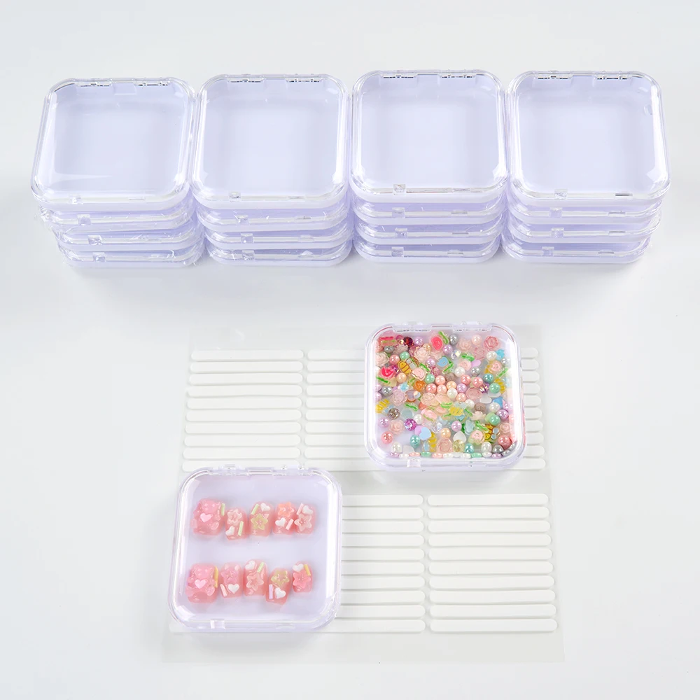 10pcs White Acrylic Makeup & Nail Art Organizer Storage Boxes Lightweight Cosmetic Case Set Perfect for DIY Jewelry& Accessories