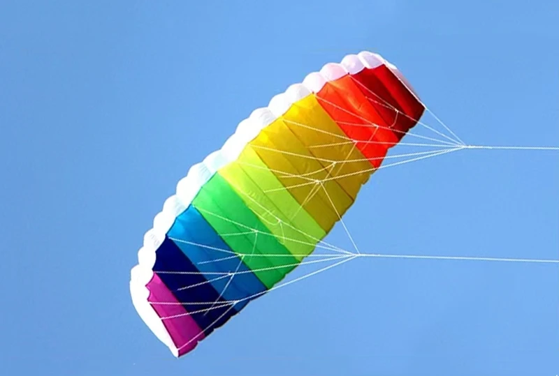 free shipping 270cm dual line large Parafoil kites fly Sports Beach stunt kite control bar outdoor toys rainbow high Line winder