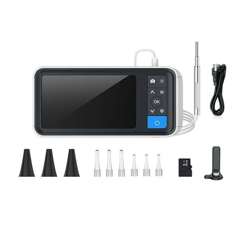 

AT14 Otoscope Ear Endoscope 3.9Mm 4.5 IPS 1080P HD Ear Scope Wax Removal Cleaner Tools With 2500Mah Rechargeable Battery