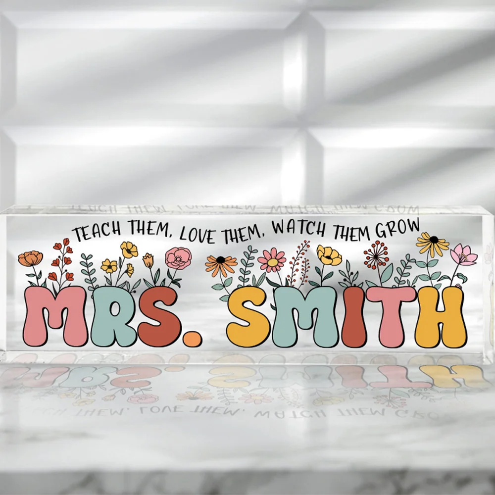 قطعة واحدة من زخرفة سطح المكتب PMMA المخصصة - نص شخصي، لطيف وشفاف، منقوش بالليزر، DIY، هدايا مثالية للمراهقين والاستخدام اليومي