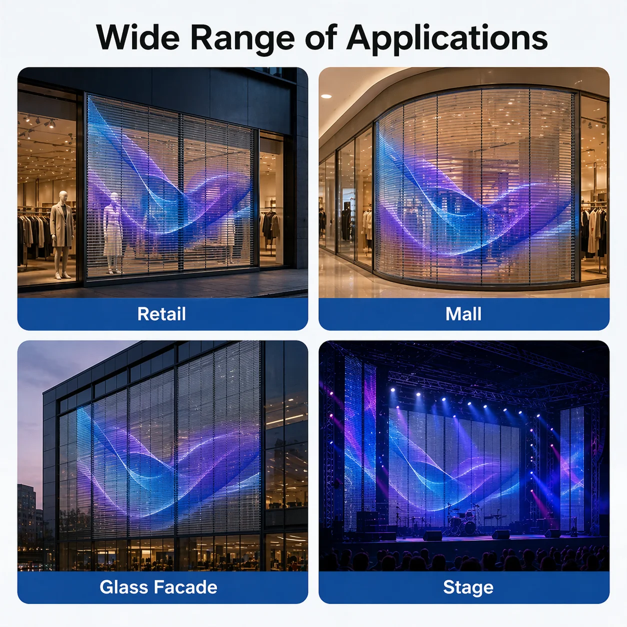 Outdoor Indoor Transparent LED Mesh Screen P3.91 P7.82 LED Grille Display for Glass Facade Retail Window Stage - view 3