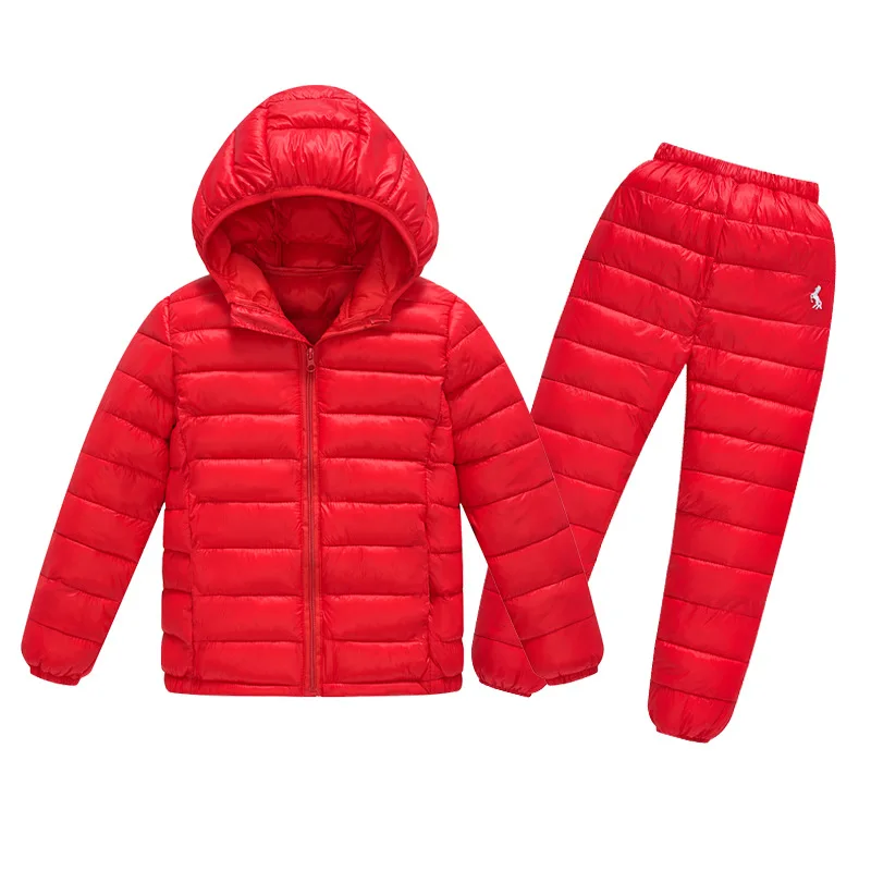 Winter Children Clothing Sets Baby Boy Warm Hooded Down Jackets Pants Clothing Sets Girls Boys Snowsuit Coats Ski Suit 2-12Y