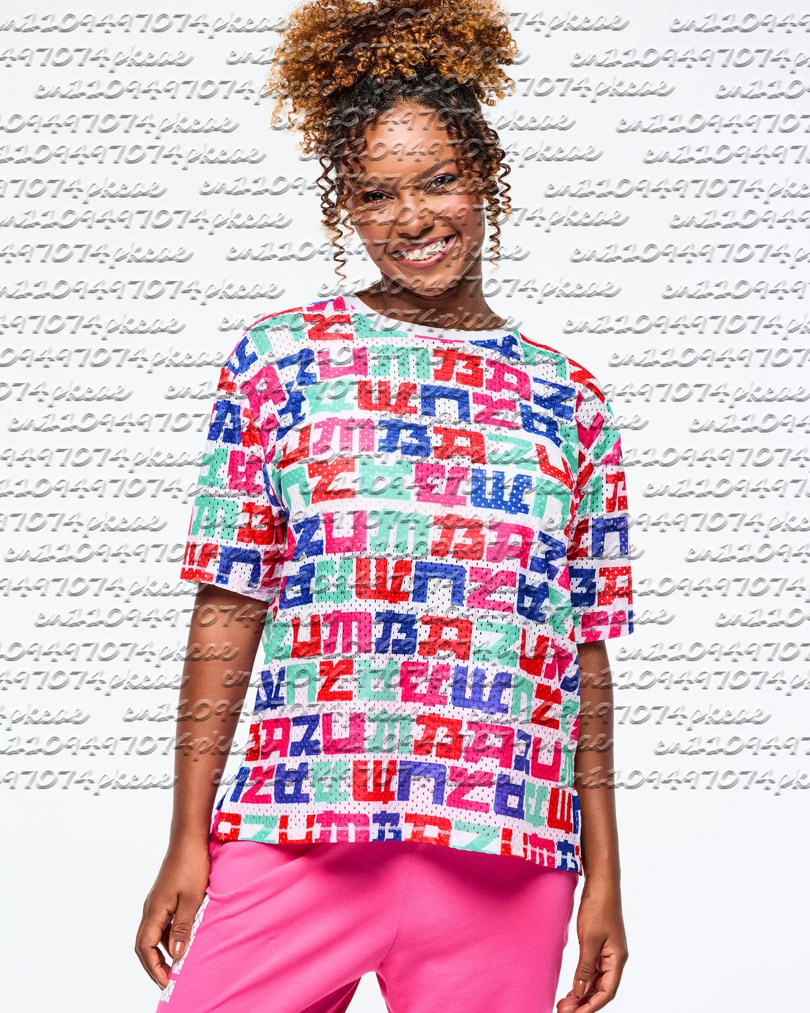 Camiseta Zumba de malla con estampado completo para mujer 2026, apta para niños y adultos, para uso diario y entrenamiento