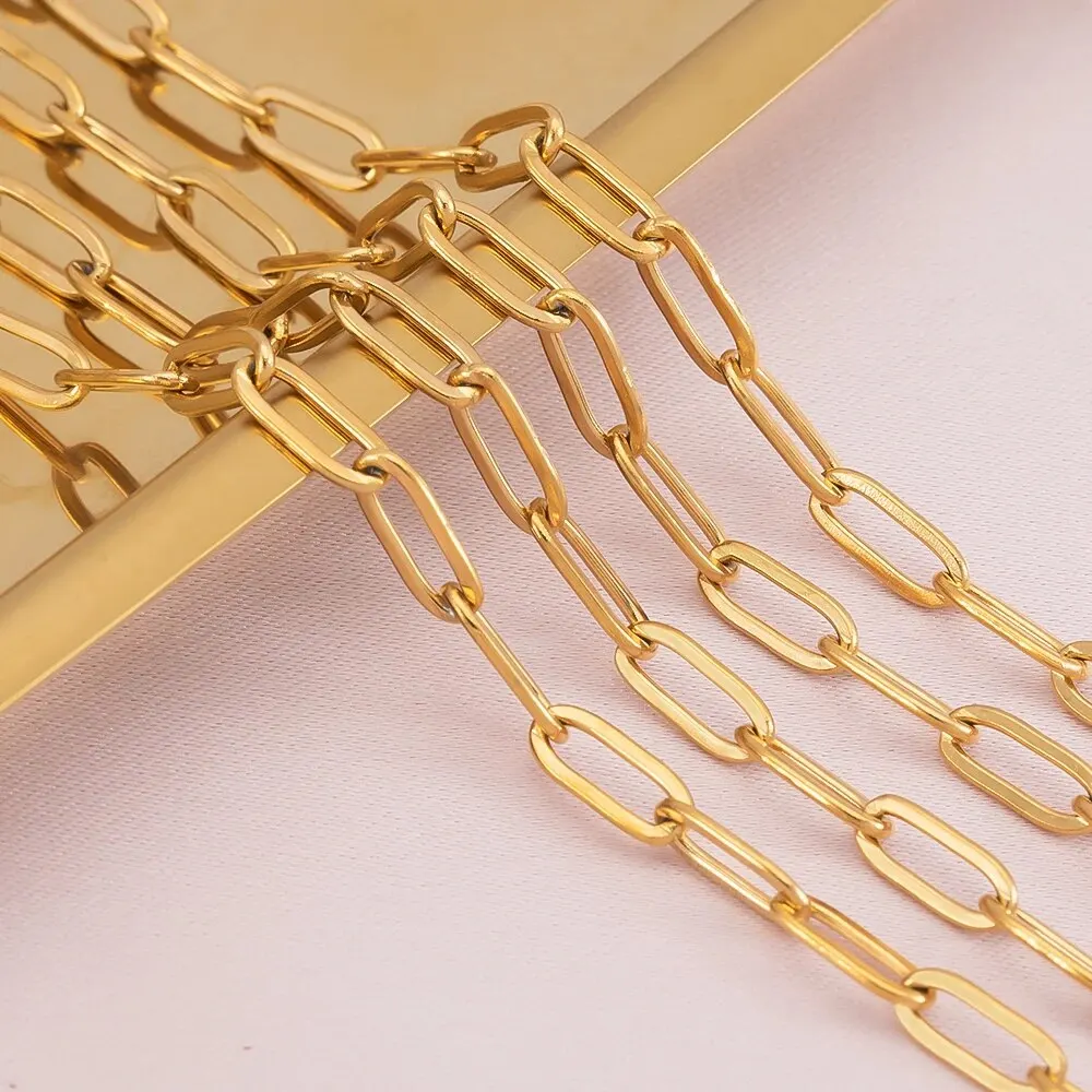 1Meter 2Meters Stainless Steel Flat Chains For Jewelry Making DIY Components Accessories Material