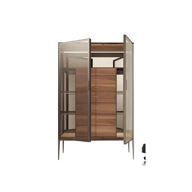 Minimalist glass decorative cabinet Modern simple living room wall display cabinet High-end wine cabinet