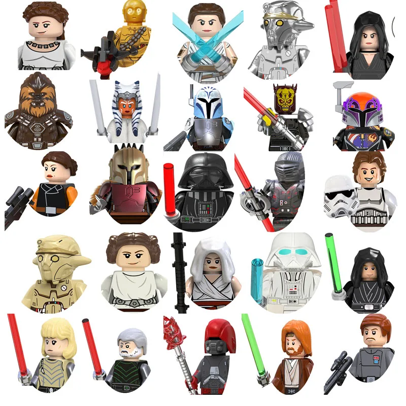 Star Wars blocs de construction mandaloriens Sith dark vador Clone Troopers C-3PO Vader Han Solo Leia Boba Fett Robot figurine jouet