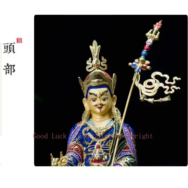 high grade color drew Buddha statue  bless family Safety Health efficacious Talisman Tibet Padmasambhava Painted Buddha statue